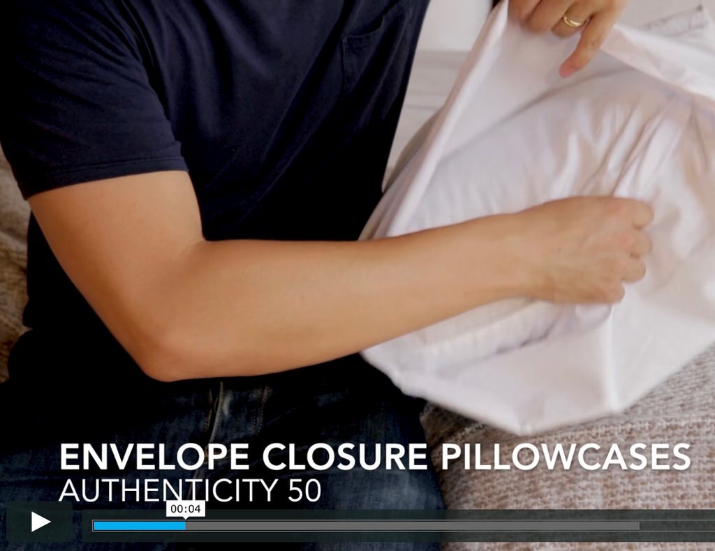 Envelope Closure pillowcases in use