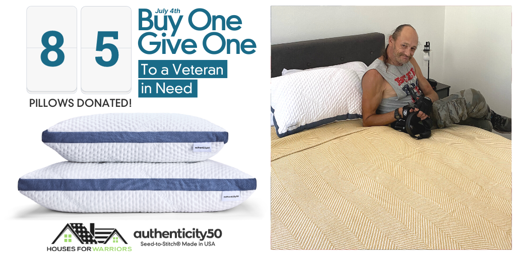 85 pillows donated to Houses for Warriors in our buy one give one campaign.